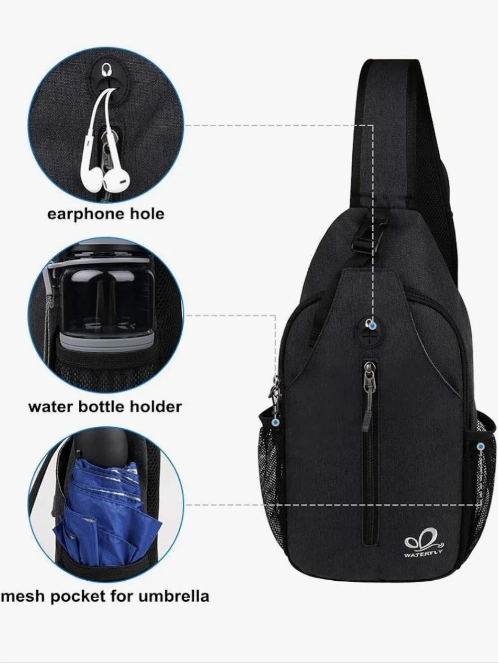 Waterfly Crossbody Sling Backpack